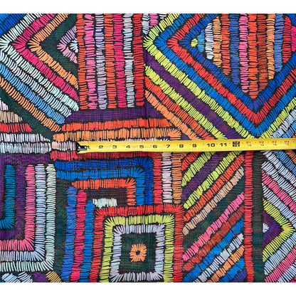 African Print, Chiffon Fabric - Rainbow "Kissi", ~2 Yards