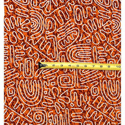 African Print Fabric/ Ankara - Shades of Brown, White "Sacred Fire", YARD or WHOLESALE