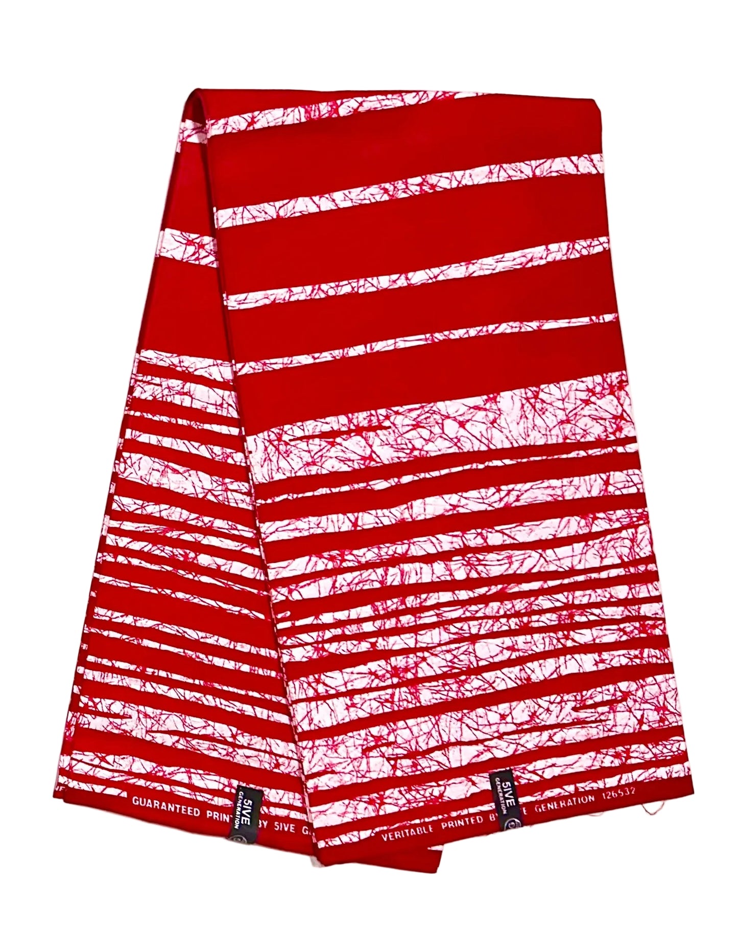 African Print Fabric/ Ankara - Red, White 'No Further Discussion' Design, YARD or WHOLESALE