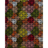 African Print Fabric/ Ankara - Black, Red, Pink, Orange, Green 'Tafari Circles’ YARD or WHOLESALE