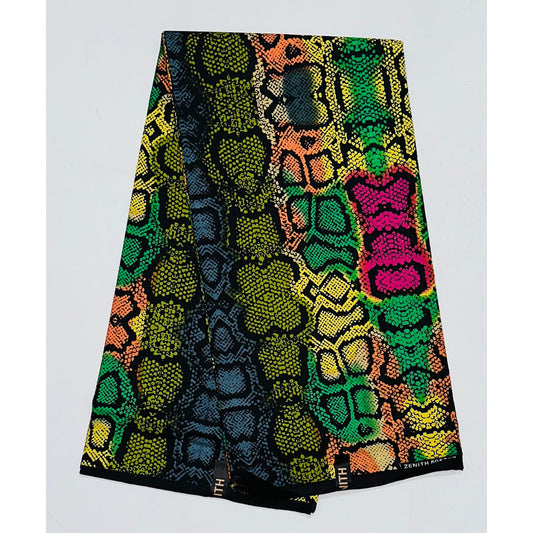 African Print Fabric/ Ankara - Multicolored 'Chop Life Skin' Design, Yard or Wholesale