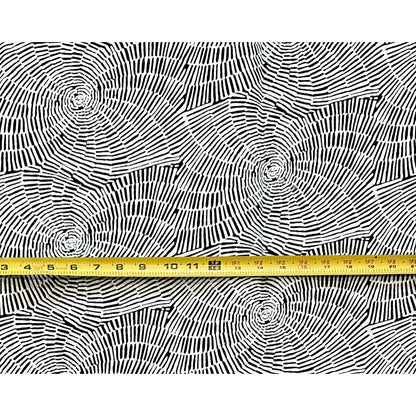 African Print Fabric/ Ankara - Black, White 'Circle of Kin', Per Yard or Wholesale