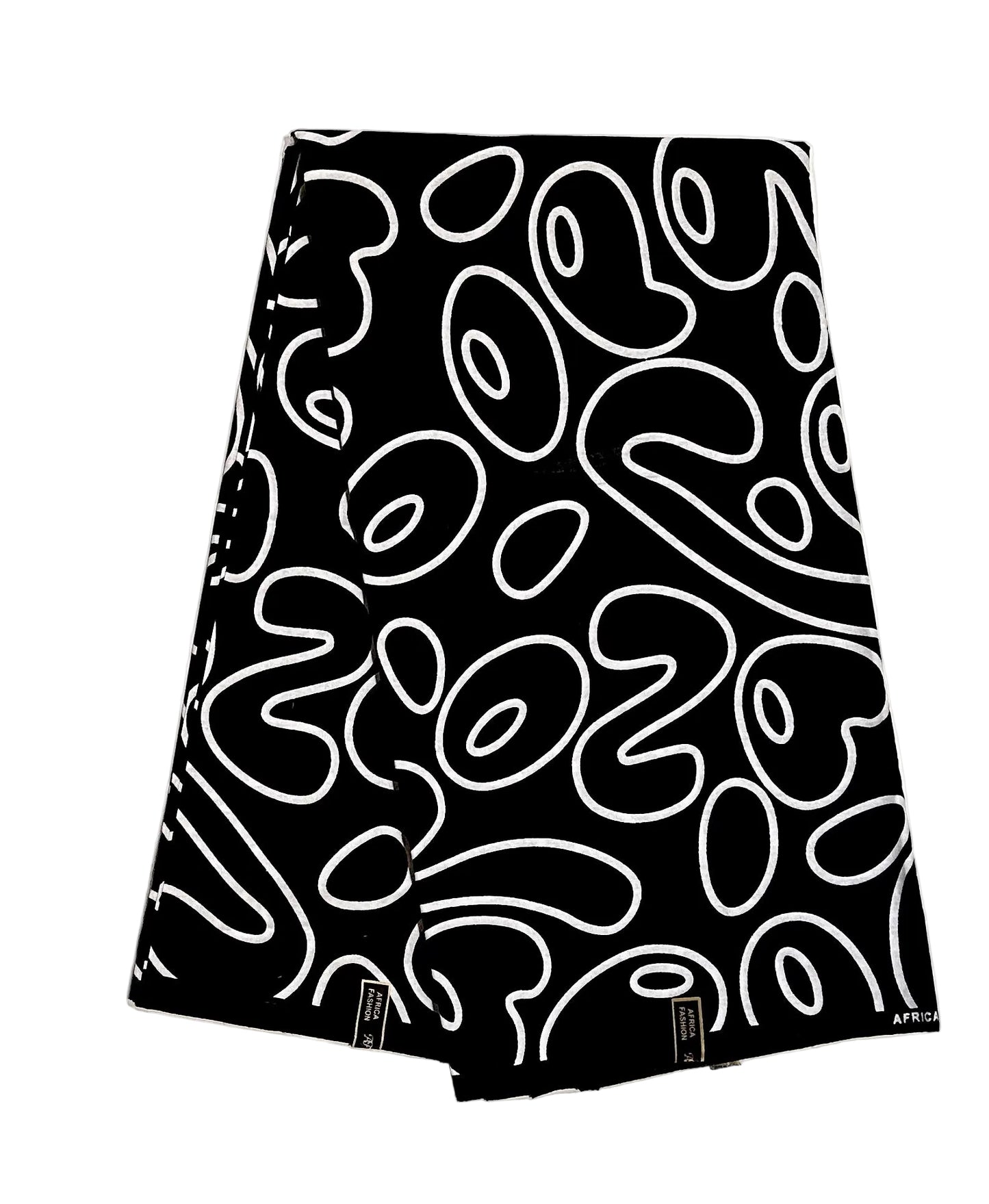 African Print Fabric/ Ankara - Black, White 'Monochrome Mischief', Per Yard or Wholesale