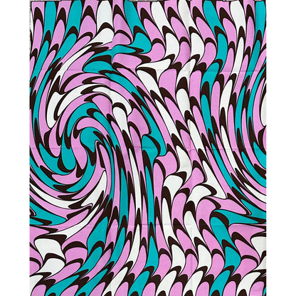 African Print Fabric/ Ankara - Purple, Teal, Brown ‘Swirling Waters' Design, 1 YARD