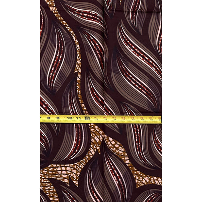 African Print Fabric/ Ankara - Shades of Brown "High Standards" Design, Yard