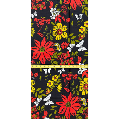 African Print Fabric/Ankara - Orange, Green, Yellow ‘Hibiscus & Sankofa' Design, YARD or WHOLESALE