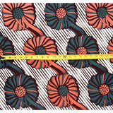 African Print Fabric/Ankara - Teal, Dusty Pink, Brown "Akachi Floral" Design