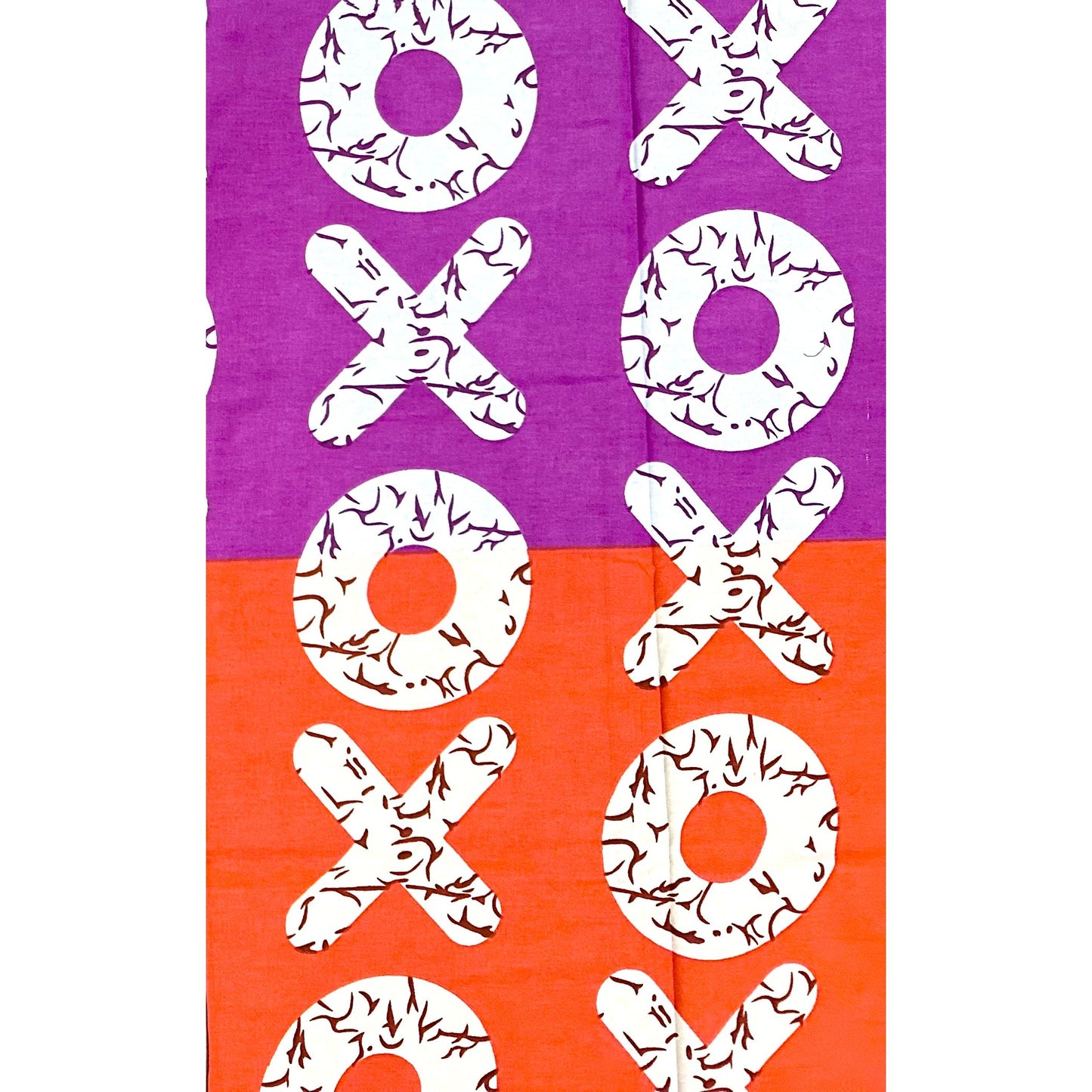 African Print Fabric/ Ankara - Purple, Orange, Blue, White 'Kiss & Kulture Block', Yard or Wholesale