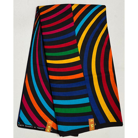 African Print Fabric/ Ankara - Rainbow "HypnoZulu", YARD or WHOLESALE