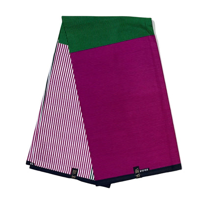 African Print Fabric/ Ankara - Magenta, Green, White 'Decatur Detour', YARD or WHOLESALE
