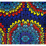 African Print Fabric/ Ankara - Blue, Dark Orange, Yellow 'Djeneba Radiance', YARD or WHOLESALE
