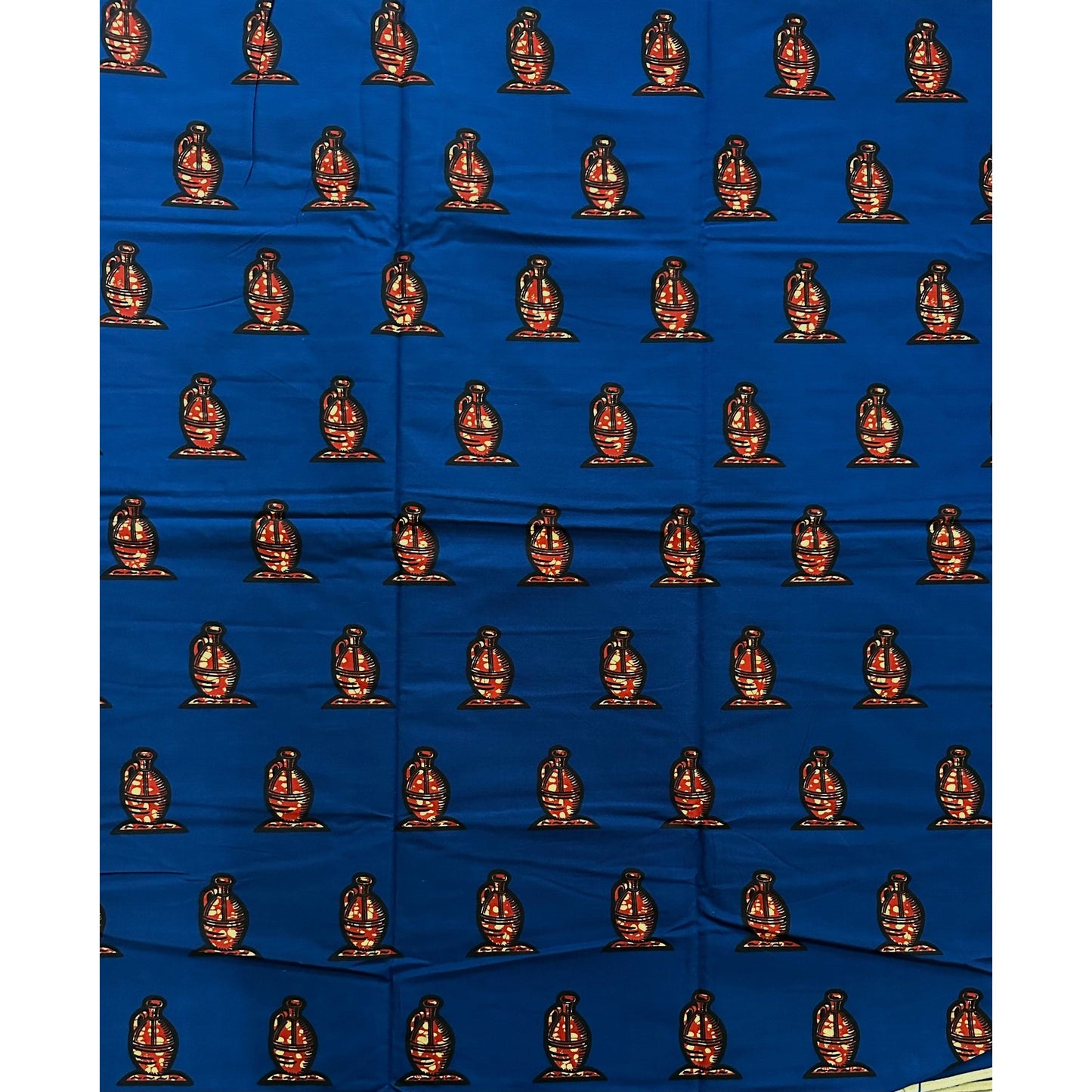 African Print Fabric/ Ankara - Blue, Brown 'Diyama' Design, YARD or WHOLESALE