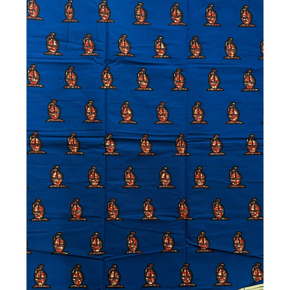 African Print Fabric/ Ankara - Blue, Brown 'Diyama' Design, YARD or WHOLESALE