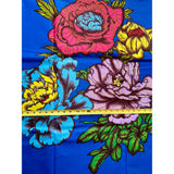 African Print Fabric/Ankara - Blue 'Epic Blooms' Design, YARD or WHOLESALE