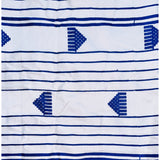 African Fabric/ Woven Kente - Blue, White “Lumusi”, 4 Yards
