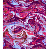 African Print, Chiffon Fabric - Purple, Dark Red, Pink "Wasi Whirl", ~2 Yards