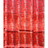 African Print, Satin Fabric - Red, White, Gray "Sumayya", Yard or Wholesale