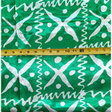 African Print, Satin Fabric- Green, White "Naija To The Max", Per Yard or Wholesale
