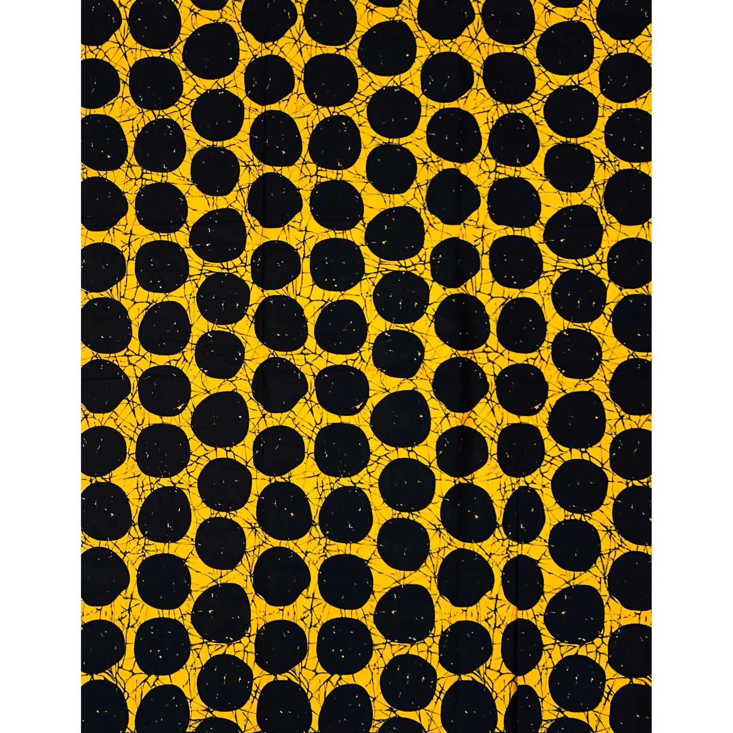 African Print Fabric/ Ankara - Yellow, Black 'Oro of the Sun' Design, YARD or WHOLESALE