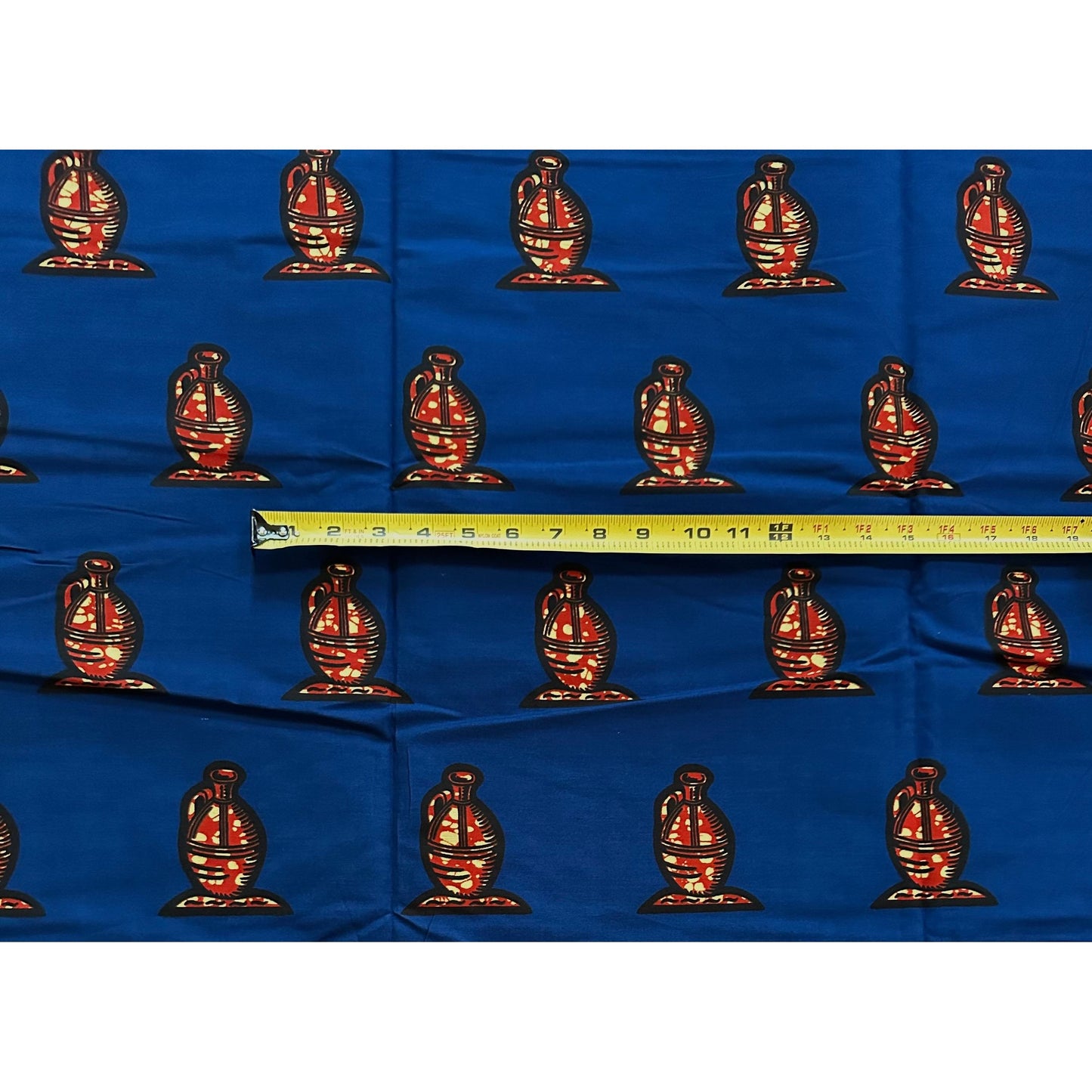 African Print Fabric/ Ankara - Blue, Brown 'Diyama' Design, YARD or WHOLESALE