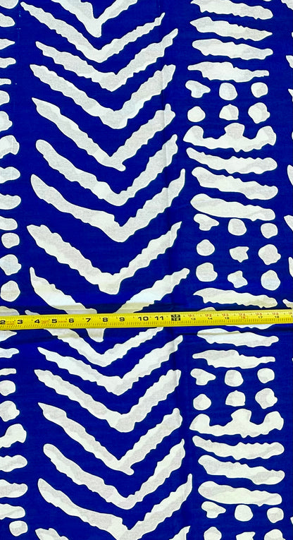 African Print Fabric/ Ankara - Blue, White 'Blue Intent', Per Yard or Wholesale