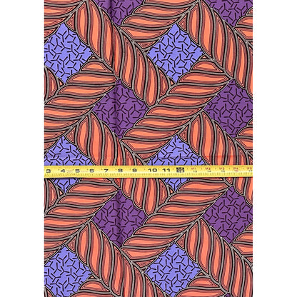 African Print Fabric/ Ankara - Purple, Pink, Brown "Compound Stories", 1 Yard