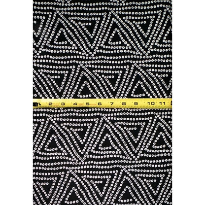 African Print Fabric/ Ankara - Black, White 'Tribal Matrix' Design, YARD or WHOLESALE