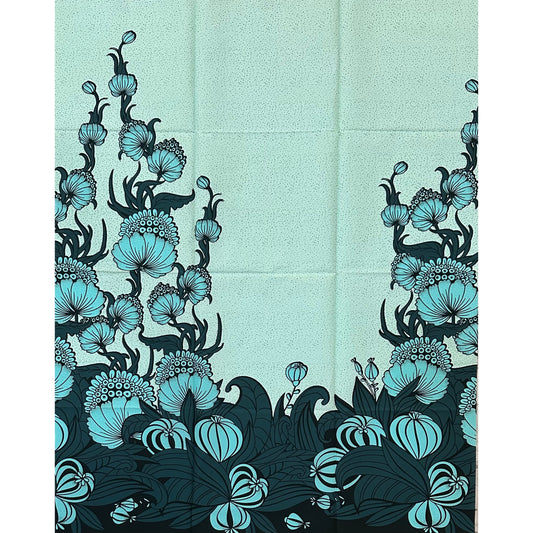 African Print Fabric/ Ankara - Green, Teal 'River Garden', YARD or WHOLESALE