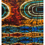 African Print Fabric/ Ankara - Orange, Blue, Green, Brown 'Make A Splash', YARD OR WHOLESALE