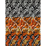 African Print Fabric/ Ankara - Brown, Black, Orange ‘Zomadon Strength', YARD or WHOLESALE