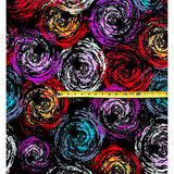 African Print Fabric/ Ankara - Black, Red, Purple, Turquoise, Orange, White 'Forces of Nature' Design, YARD or WHOLESALE