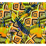 African Print Fabric/ Ankara - Green, Orange, Blue, Purple 'Fierce & Fancy' Design, YARD or WHOLESALE