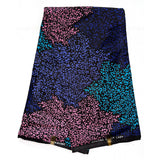 African Print Fabric/ Ankara - Black, Blue, Pink 'Rabia' Design, YARD or WHOLESALE