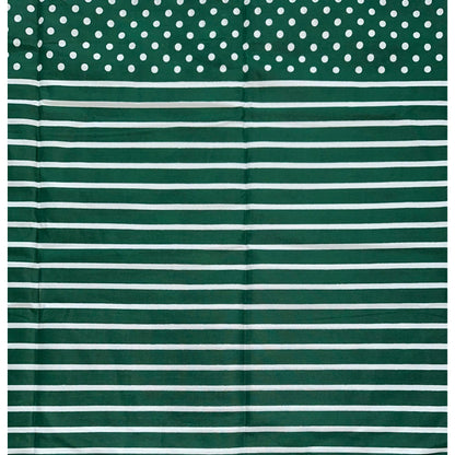 African Print Fabric/ Ankara - Green, White 'Lora Striped' Design, YARD or WHOLESALE