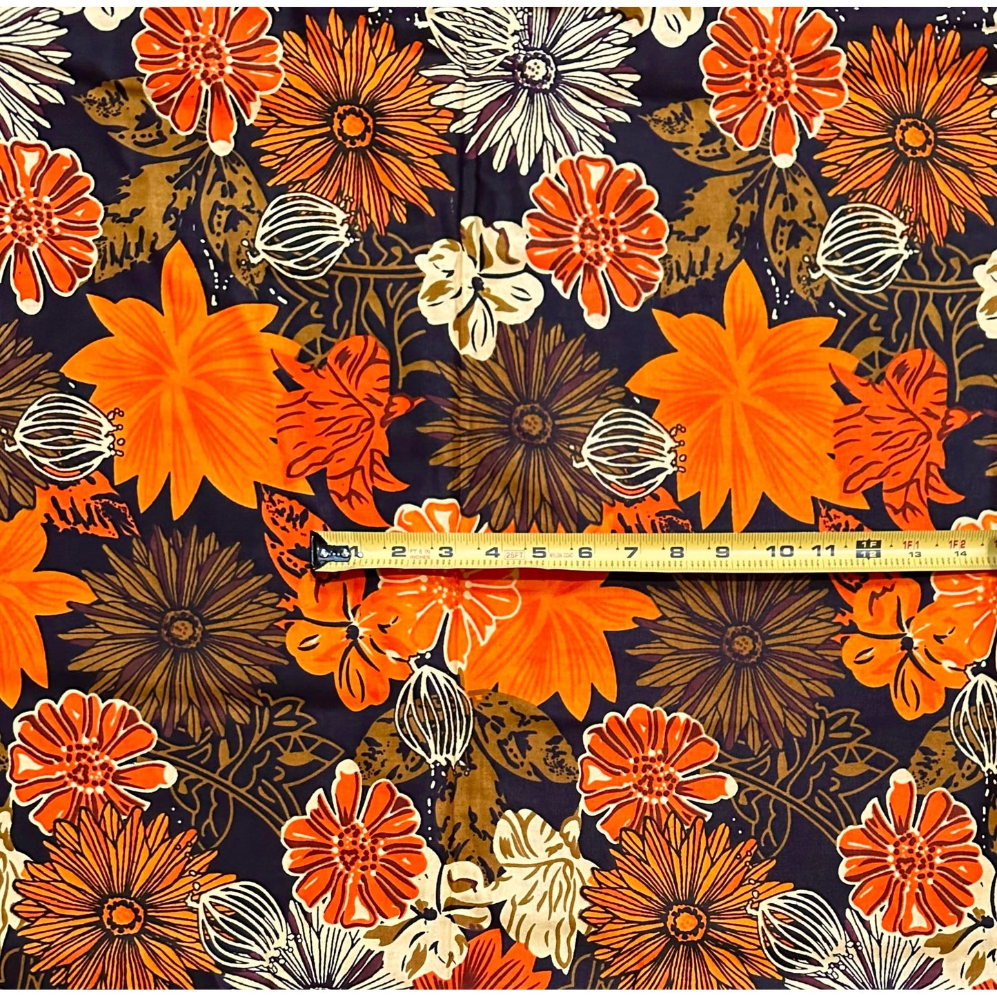 African Print Fabric/ Ankara - Brown, Orange, Beige 'Golden Entente' Design, YARD or WHOLESALE