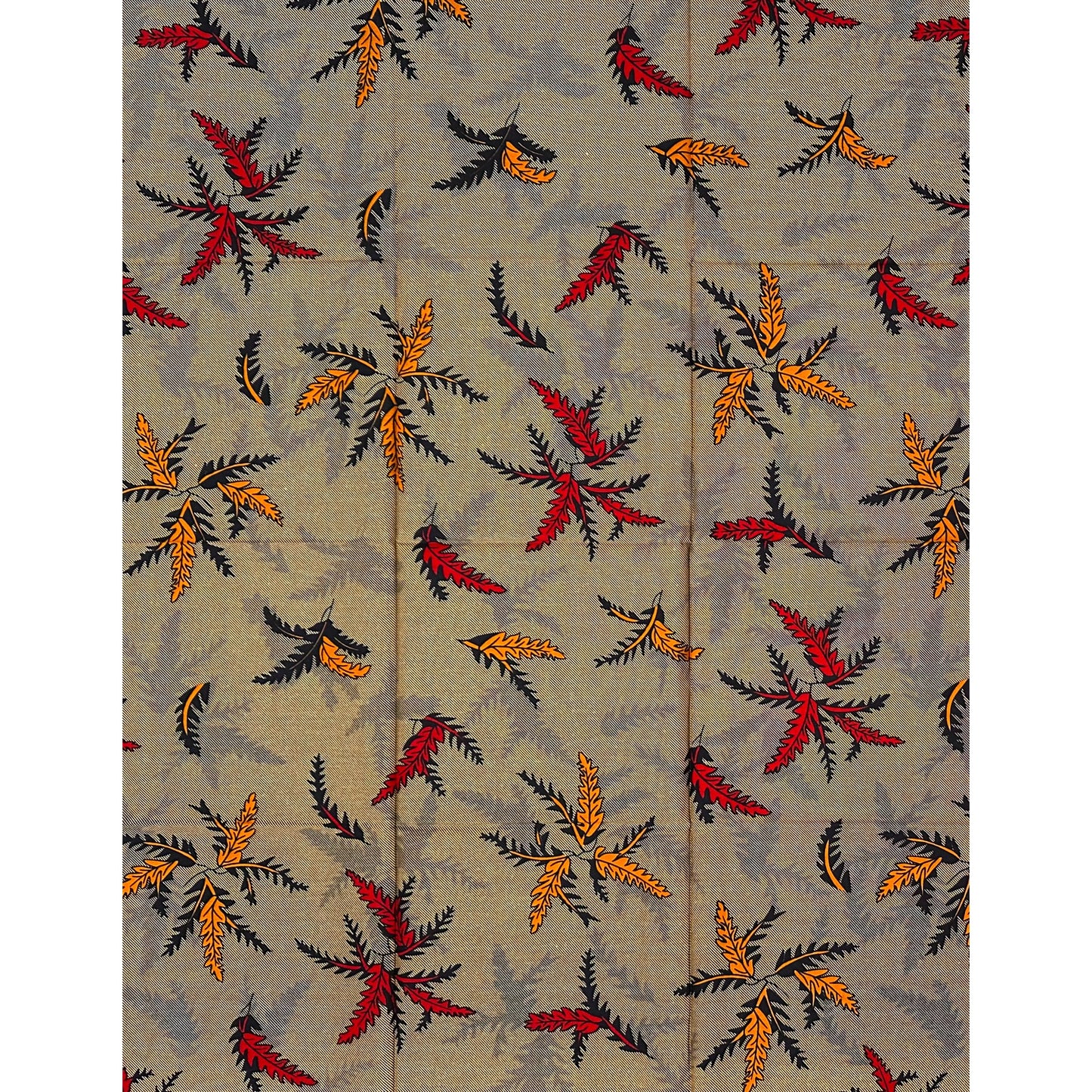African Print Fabric/ Ankara - Brown, Red, Navy 'Dry Season Scatter' Design, YARD or WHOLESALE