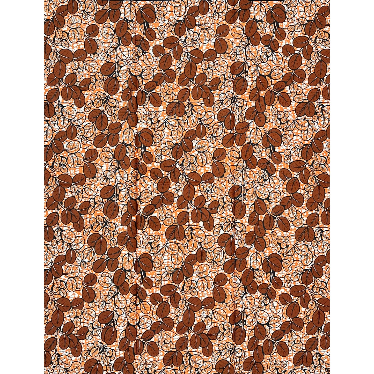 African Print Fabric/ Ankara - Shades of Brown "Coffee & Cinnamon Market" Design, Yard