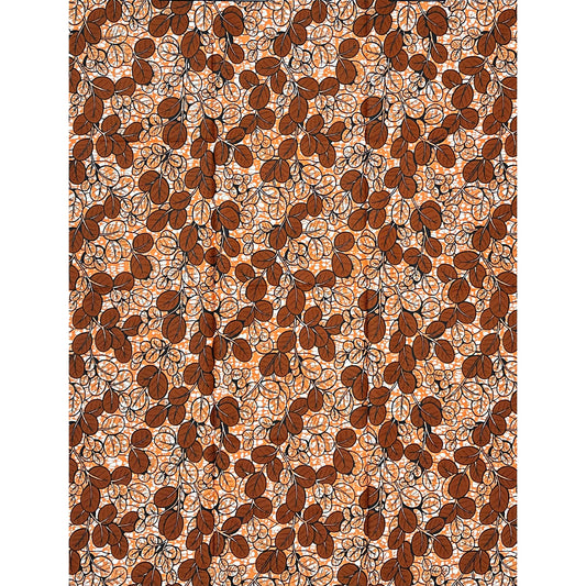 African Print Fabric/ Ankara - Shades of Brown "Coffee & Cinnamon Market" Design, Yard