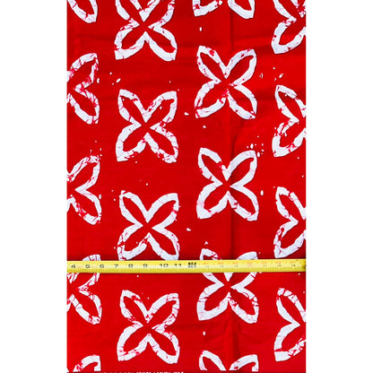 African Print Fabric/ Ankara - Red, White 'Ori Ire' Design, YARD or WHOLESALE
