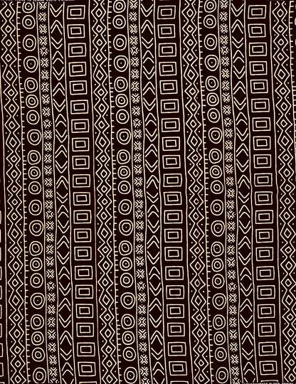 African Print Fabric/ Ankara - Black, Brown "Lineage Code", YARD or WHOLESALE