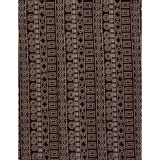 African Print Fabric/ Ankara - Black, Brown "Lineage Code", YARD or WHOLESALE