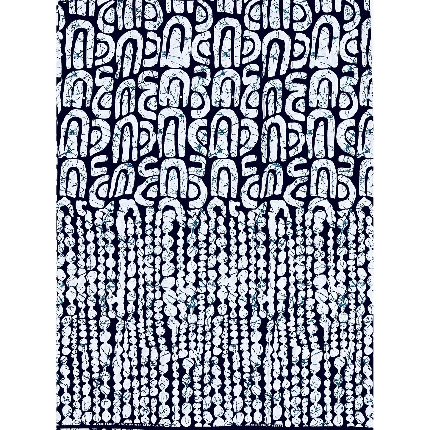 African Print Fabric/ Ankara - Black, White ‘Sunday Cipher' Design, YARD or WHOLESALE