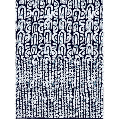 African Print Fabric/ Ankara - Black, White ‘Sunday Cipher' Design, YARD or WHOLESALE