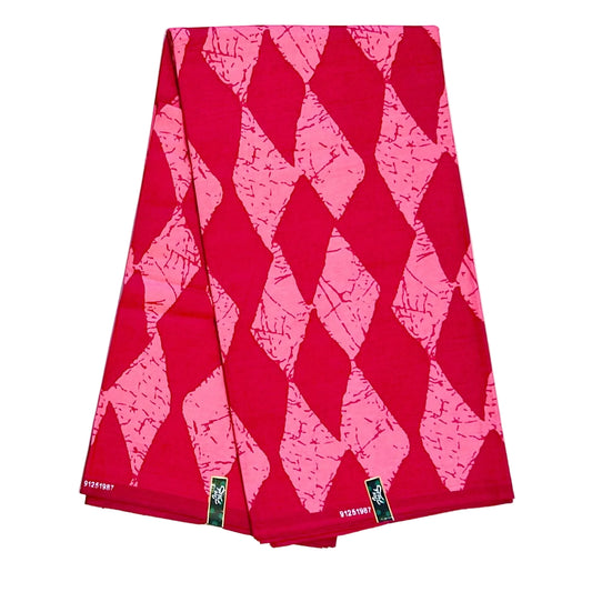 African Print Fabric/ Ankara - Red, Pink 'Ifunanya Roseclay', YARD or WHOLESALE