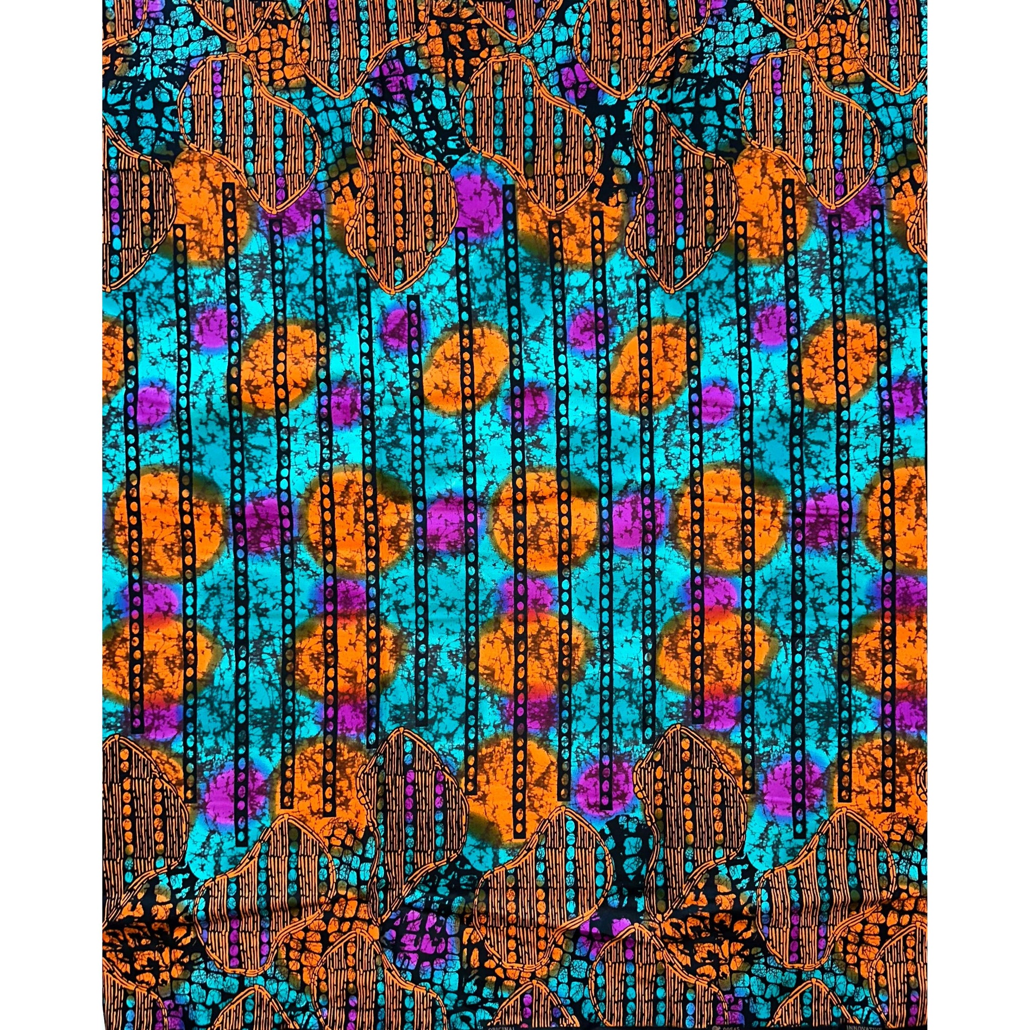 Print Ankara -Turquoise, Orange, Purple 'Hamidou' Print Ankara -Turquoise, Orange, Purple 'Hamidou'