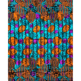 African Print Fabric/ Ankara -Turquoise, Orange, Purple ‘Hamidou' Design, YARD or WHOLESALE