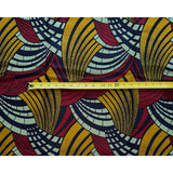 African Print Fabric/ Ankara - Red, Gray, Brown 'Winding Path', YARD or WHOLESALE