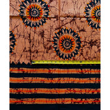 African Print Fabric/Ankara - Orange, Brown, Black "Zuma" Design