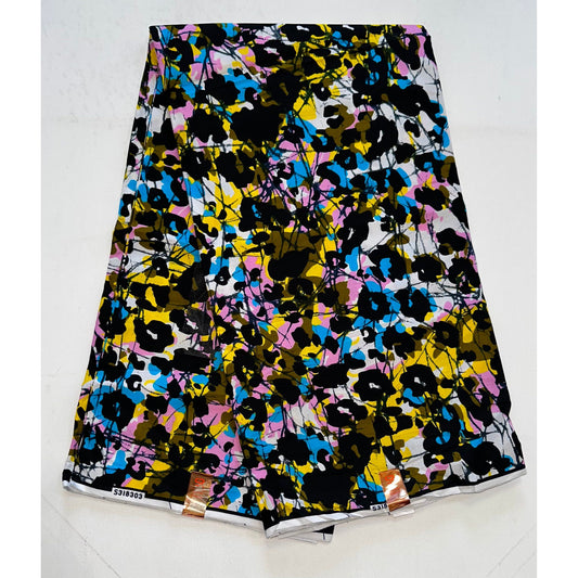 African Print Fabric/ Ankara - Yellow, Blue, Black, Pink ‘Crazy, Sexy, Cool', YARD or WHOLESALE