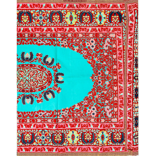 African Print Fabric/ Ankara - Blue, Red, Pink 'Beauty Get Backbone', Per 70” Panel or Wholesale